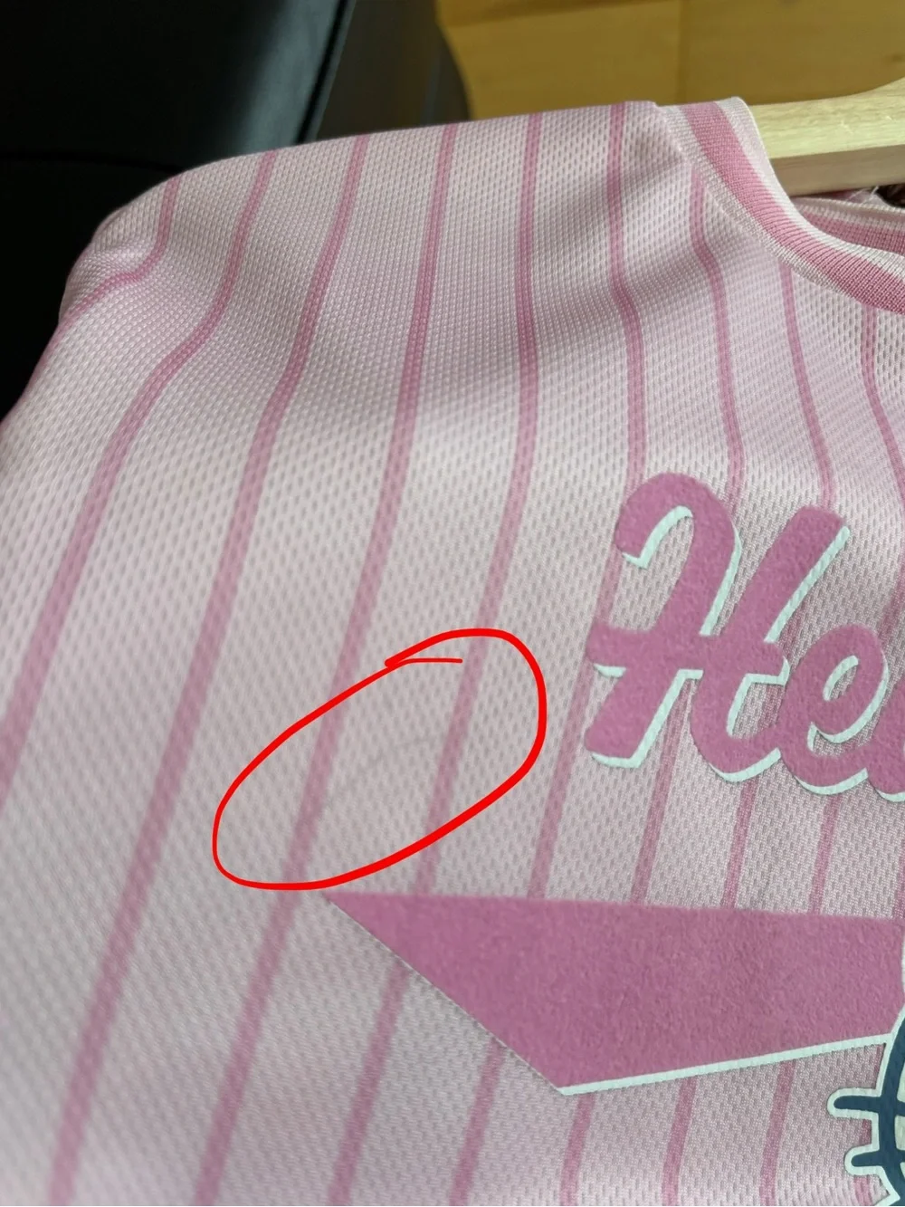 Sanrio Hello Kitty Pink Striped Tennis Graphic Short Sleeve Tee